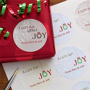 Holiday Joy Personalized Gift Stickers - 11056