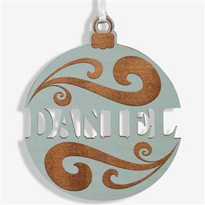 Personalized Name Ornament - Blue Stain Wood - 11087-B