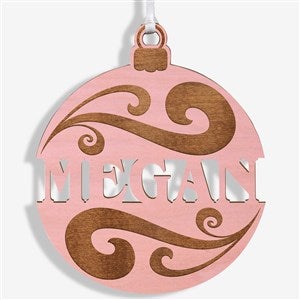Personalized Name Ornament - Pink Stain Wood - 11087-P