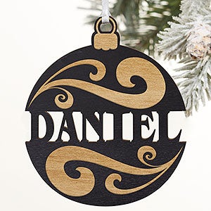 Personalized Name Ornament - Black Stain Wood - 11087-BLK