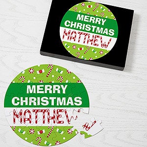 Personalized Holiday Kids Puzzle - Merry Christmas - 11109-26