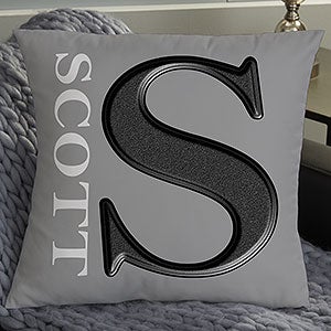 Monogram Personalized 18-inch Velvet Throw Pillow - 11113-LV