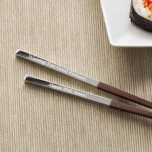 Happy Birthday! Personalized Chopstick 3-Piece Set - 11135