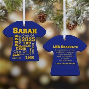 2-Sided School Spirit Personalized T-Shirt Ornament - 11154-2