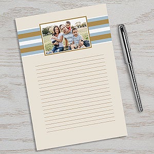 Personalized Photo Notepads - 1 Picture - Classy Stripes - 11222-O