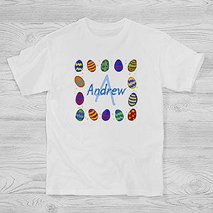 Personalized Kids Easter T-Shirt - Easter Eggs - 11309-YCT