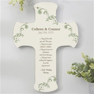 Irish Wedding Blessing Personalized Cross- 8x12 - 11324