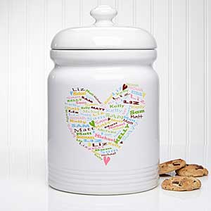 Her Heart of Love Personalized Cookie Jar - 11343
