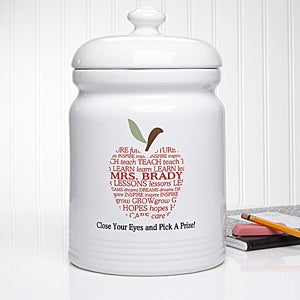Apple Scroll Personalized Treat Jar - 11464