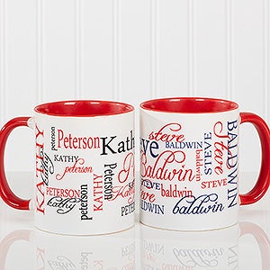 Personalized Large Coffee Mugs - My Name - Red Mug - 11539-R