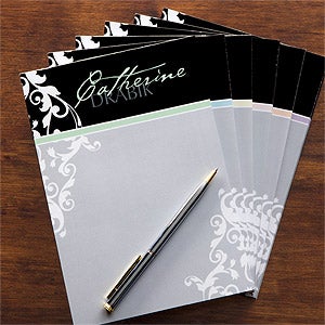 Personalized Notepads Journals Personalizationmall Damask Personalized Notepad