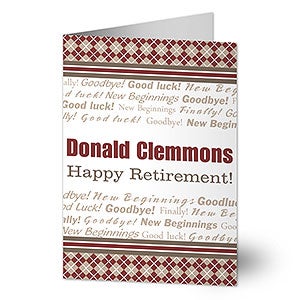 Happy Retirement Personalized Greeting Card - 11557