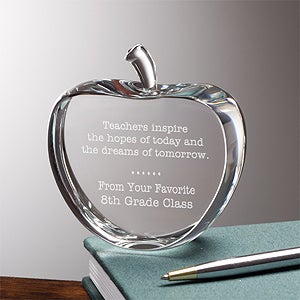 Teachers Inspire Personalized Crystal Apple Keepsake - 11610