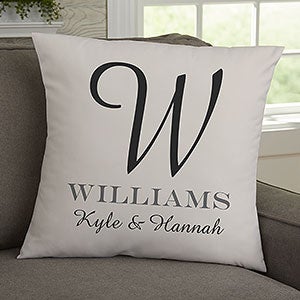 18" Family Monogram Personalized Throw Pillow - 11686-L