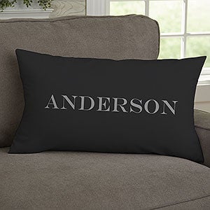 Family Name & Monogram Personalized Lumbar Pillow - 11686-LB