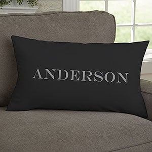 Name & Monogram Personalized Lumbar Velvet Throw Pillow - 11686-LBV