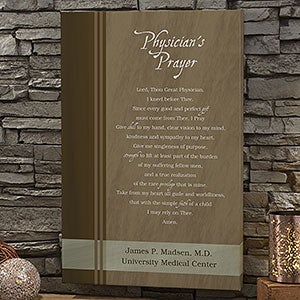 Physicians Prayer 12x18 Personalized Canvas Print - 11713-S