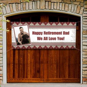 Happy Retirement Personalized Photo Banner - 30x72 - 11714-A
