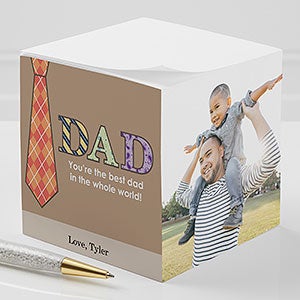 Personalized Photo Note Pad Cube For Dad - 3 Photos - 11729-3