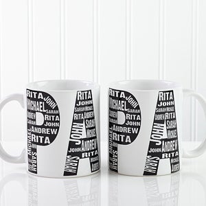 Personalized Dad Coffee Mug - Repeating Names - 11743-W