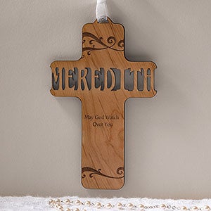 Bless This Child Personalized Natural Wood Cross - 11932