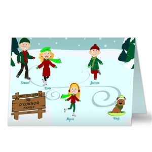 Ice Skating Family Holiday Card - 11944