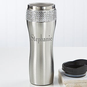 Personalized Stainless Steel Rhinestone Tumbler - Name - 11988-N