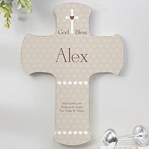 God Bless Baby Personalized 9.5-inch Wall Cross - 12077-L