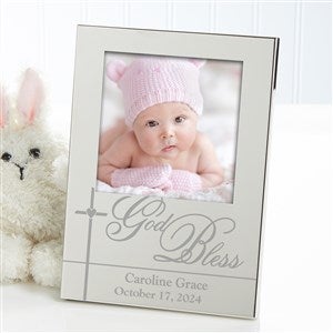 God Bless Baby Personalized Silver Picture Frame - 12081-F