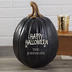 Happy Halloween Personalized Pumpkin - Large Black - 12300-B