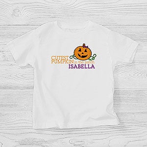 Personalized Halloween Toddler T-Shirt - Cutest Pumpkin - 12327-TT