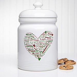 Her Heart of Love Personalized Christmas Cookie Jar - 12368