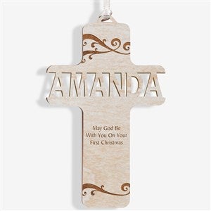 Bless This Child Whitewash Wood Ornament - 12370-W