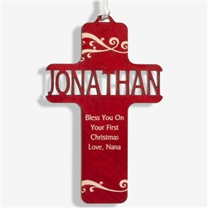 Bless This Child Red Wood Ornament - 12370-R