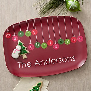 Hanging Ornaments Personalized Melamine Dinnerware - 12386D-PL