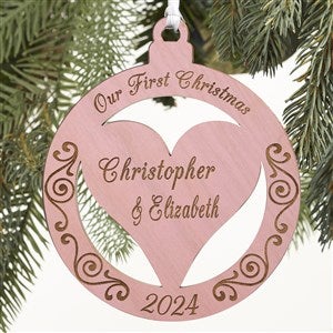 Our Love Personalized Pink Stain Wood Ornament - 12396-P
