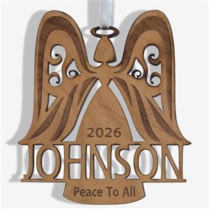Family Angel Natural Wood Ornament - 12397