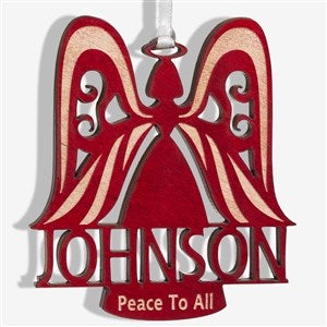 Family Angel Red Wood Ornament - 12397-R