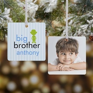 Big/Baby Brother & Sister Square Photo Ornament- 2.75 Metal - 2 Sided - 12414-2M