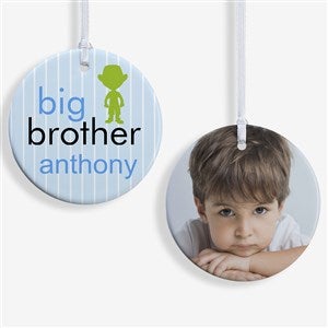 Big/Baby Brother  Sister Photo Ornament- 2.85 Glossy - 2 Sided - 12414-2