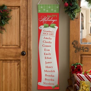Christmas Nice List Personalized Door Banner - 12423