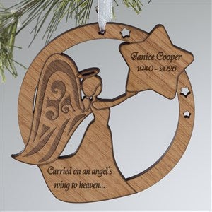 Memorial Angel Personalized Natural Wood Ornament - 12424