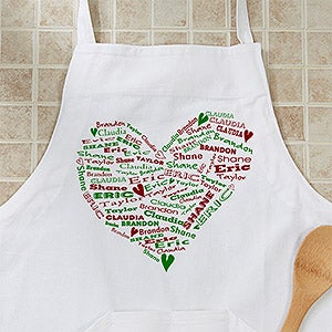 Her Heart Of Love Personalized Christmas Apron - 12475