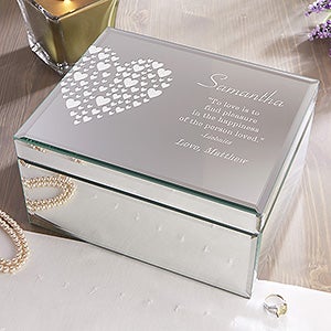 Jewelry box Engraving gift boxes Personalized wood magnetic lock solid Beech