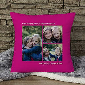 Personalized 14-inch Velvet Pillow - Three Photo - 12552-3SV