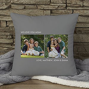 Personalized 14-inch Velvet Pillow - Two Photo - 12552-2SV
