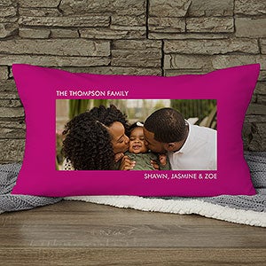 Personalized Velvet Lumbar Photo Pillow - 12552-1LBV