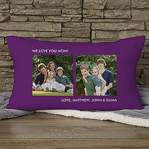 Personalized Velvet Lumbar Pillow - Two Photo - 12552-2SLV
