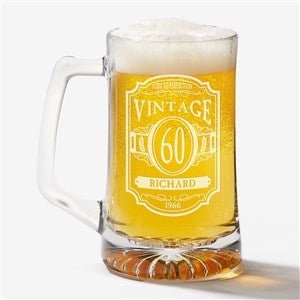 Vintage Personalized Deep Etched Beer Mug - 12575