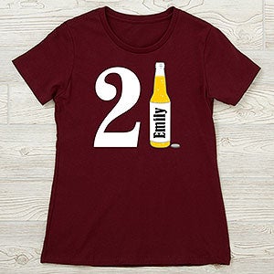 21st Birthday Personalized Next Level™ Ladies Fitted Tee - 12586-NL